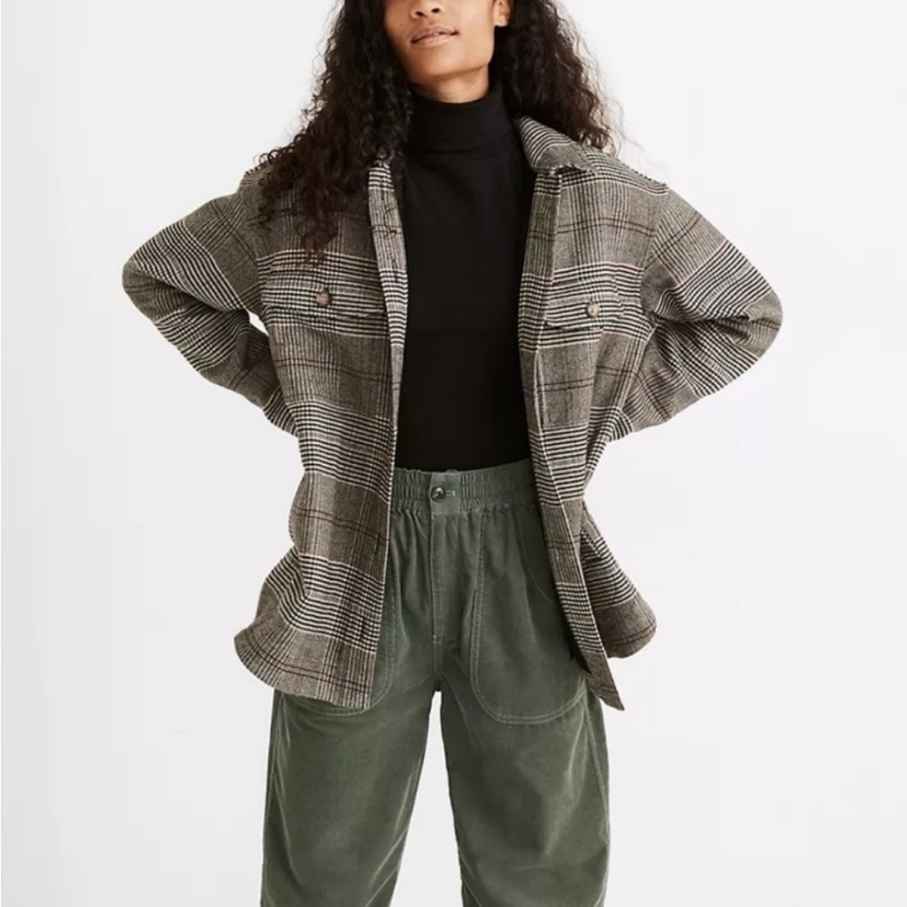 Madewell bonded flannel shirt jacket